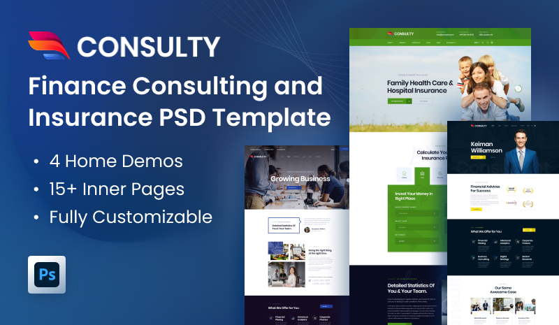 Consulty PSD - Consulty - Finance Consulting and Insurance PSD Template