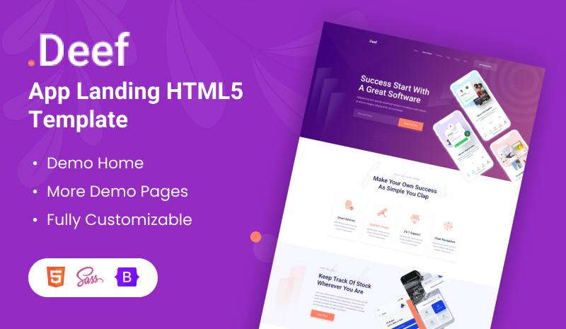 Deef html - Deef - Software App Landing HTML5 Template