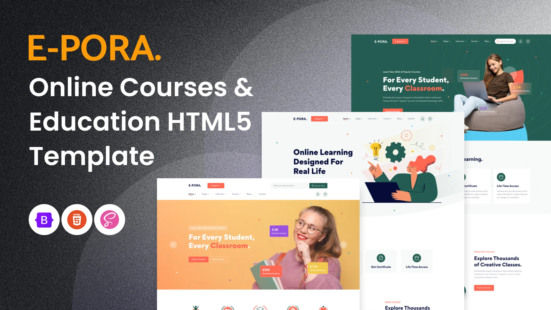 E PORA. HTML - Epora - Online Courses & Education HTML5 Template