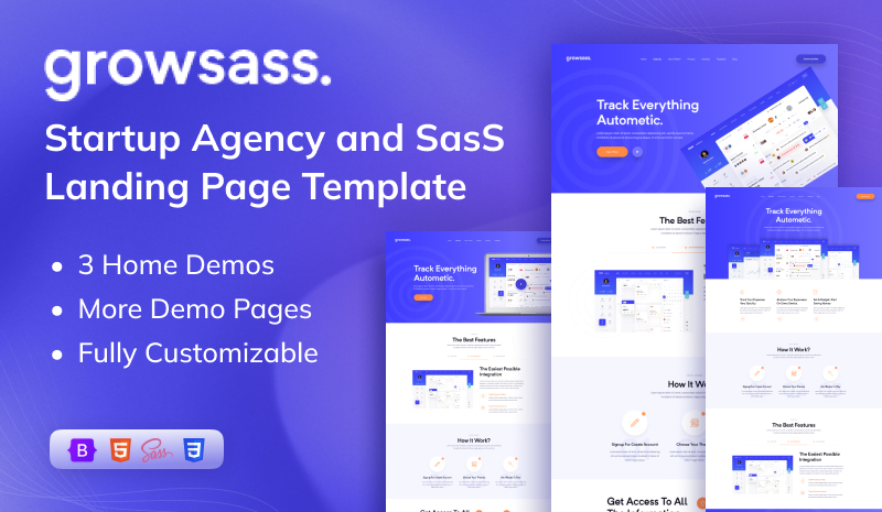 Growsass HTML - Growsass - Startup Agency and SasS Landing Page Template