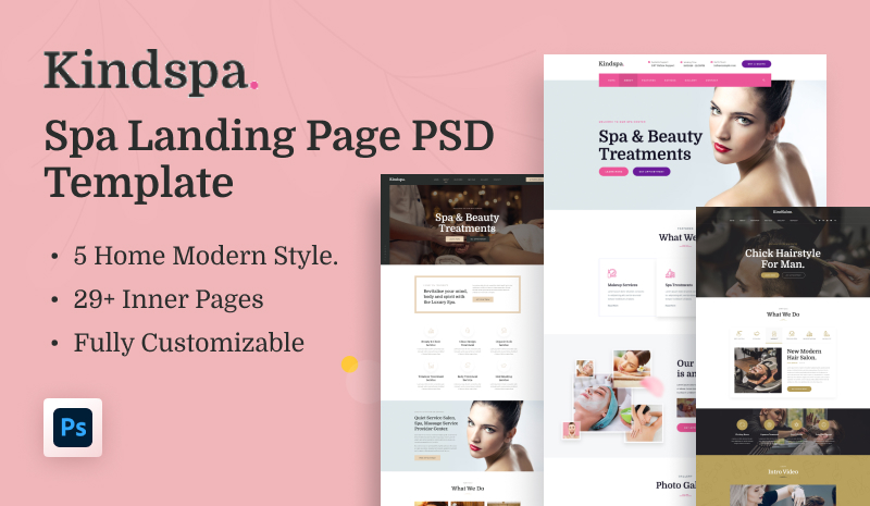 Kindspa PSD - Kindspa - Spa Landing Page PSD Template