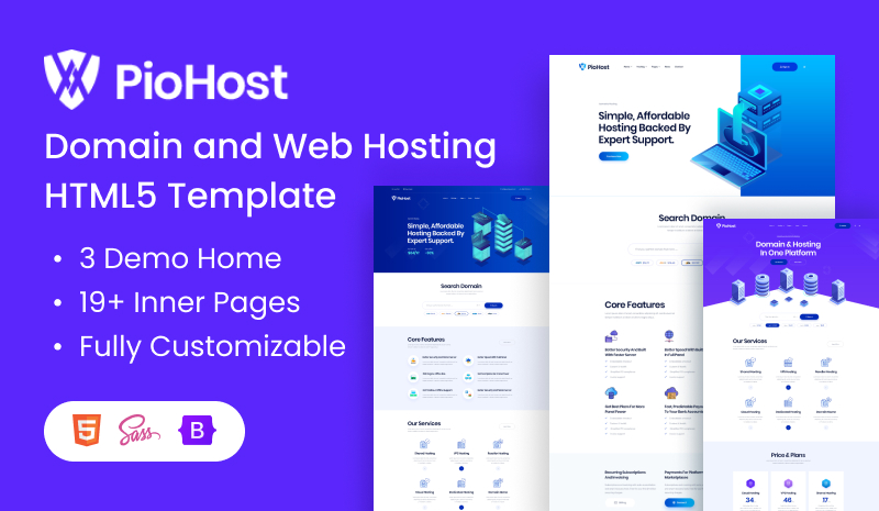 Piohost html - Piohost - Domain and Web Hosting HTML5 Template