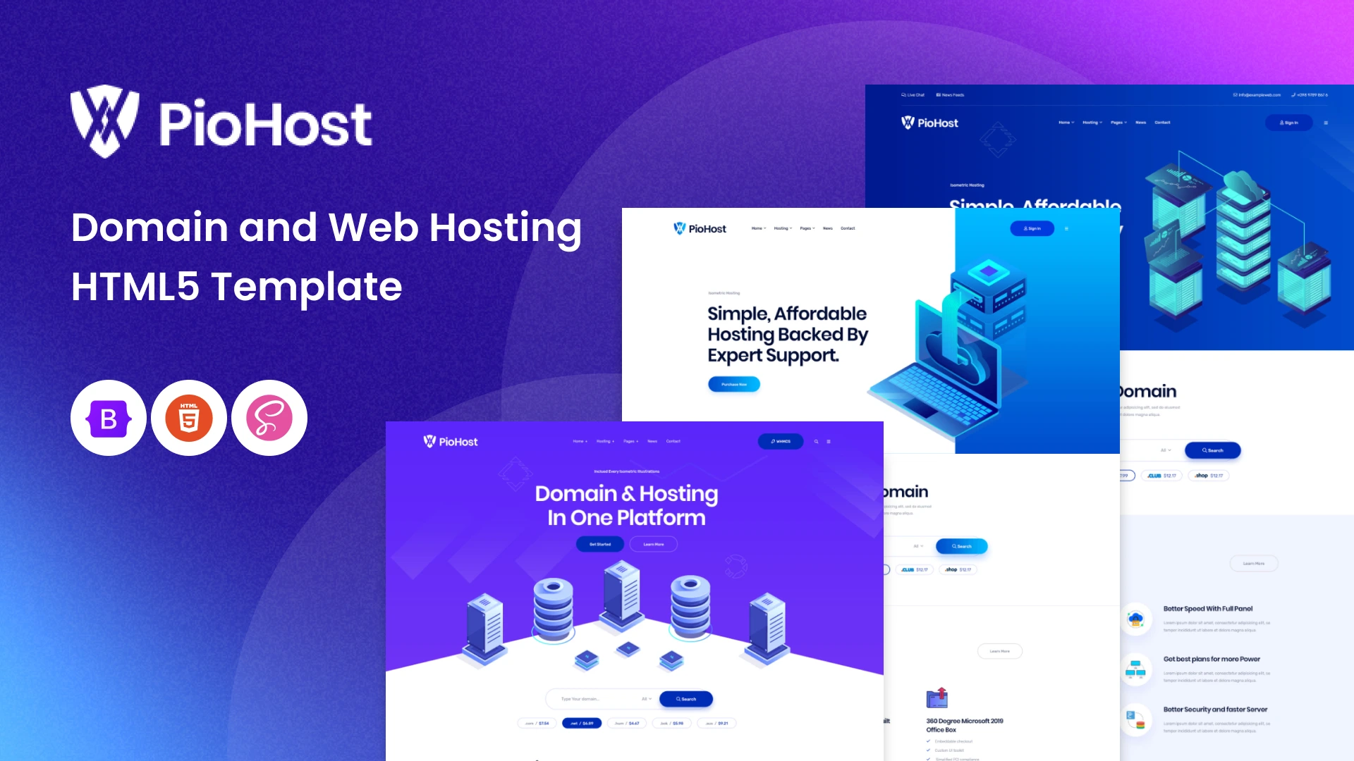 Piohost HTML - Piohost - Domain and Web Hosting HTML5 Template