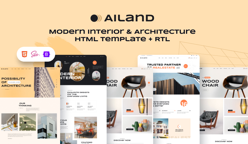 Ailand HTML - Ailand - Modern Interior & Architecture HTML Template + RTL