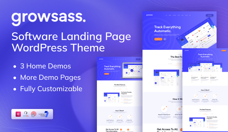 Growsass wp - Growsass - Software Landing Page WordPress Theme