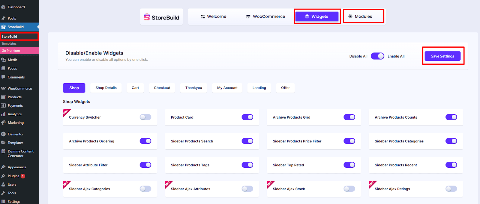 Full WooCommerce Shop Page Design