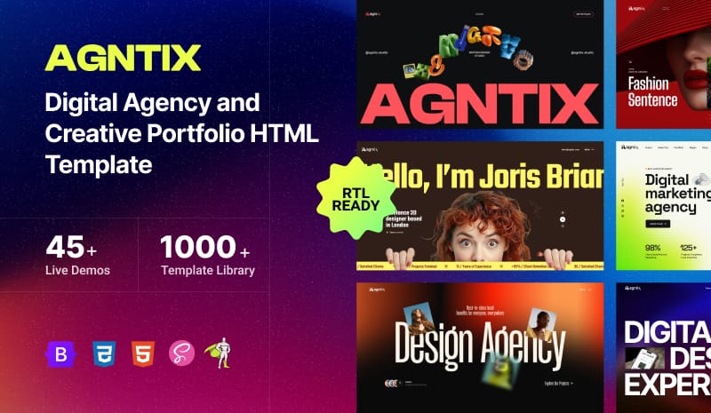 - Agntix - Digital Agency & Creative Portfolio HTML Template