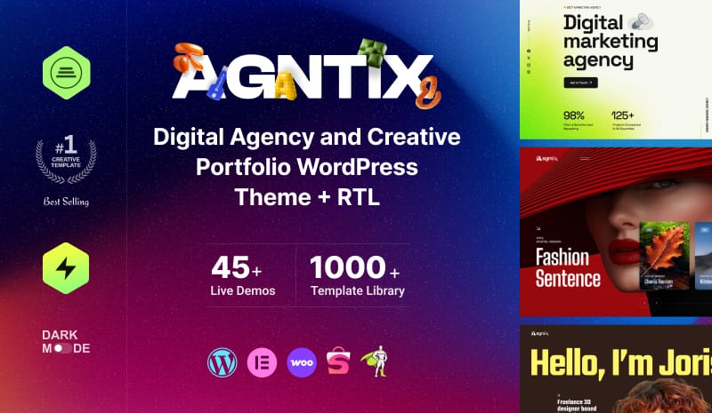 - Agntix - Digital Agency & Creative Portfolio WordPress Theme