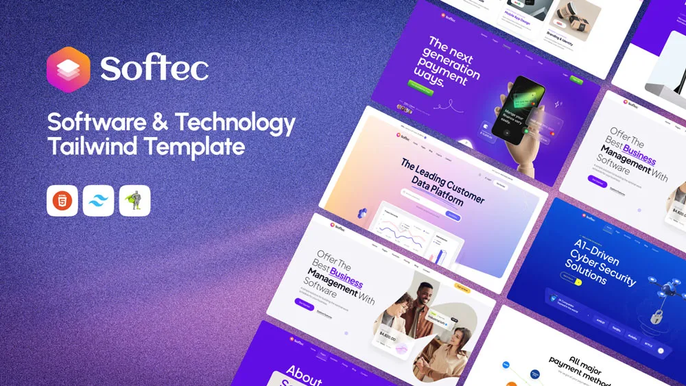 Softec Tailwind - Softec | SaaS, Software & Technology Tailwind Template