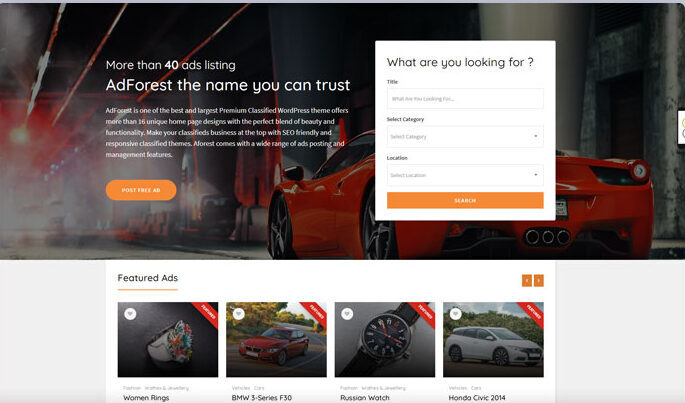 AdForest Classified Ads WordPress Theme e1784664611726 - Top 12 Classified Ads WordPress Themes for Any Listing Website (2026)