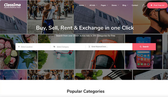 Classima Classified Ads WordPress Theme e1784664636816 - Top 12 Classified Ads WordPress Themes for Any Listing Website (2026)