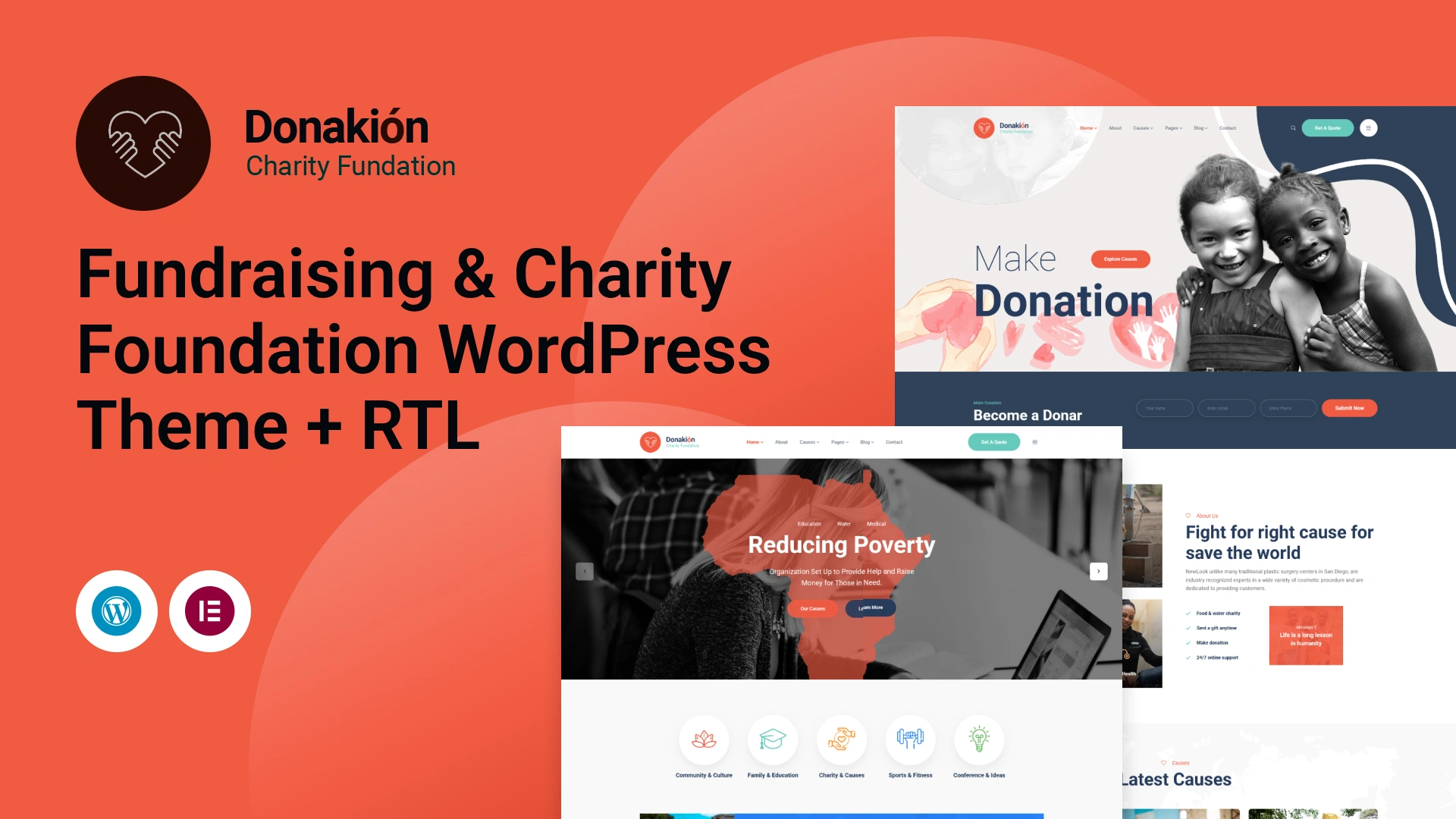 Donakion - Fundraising & Charity Foundation WordPress Theme + RTL