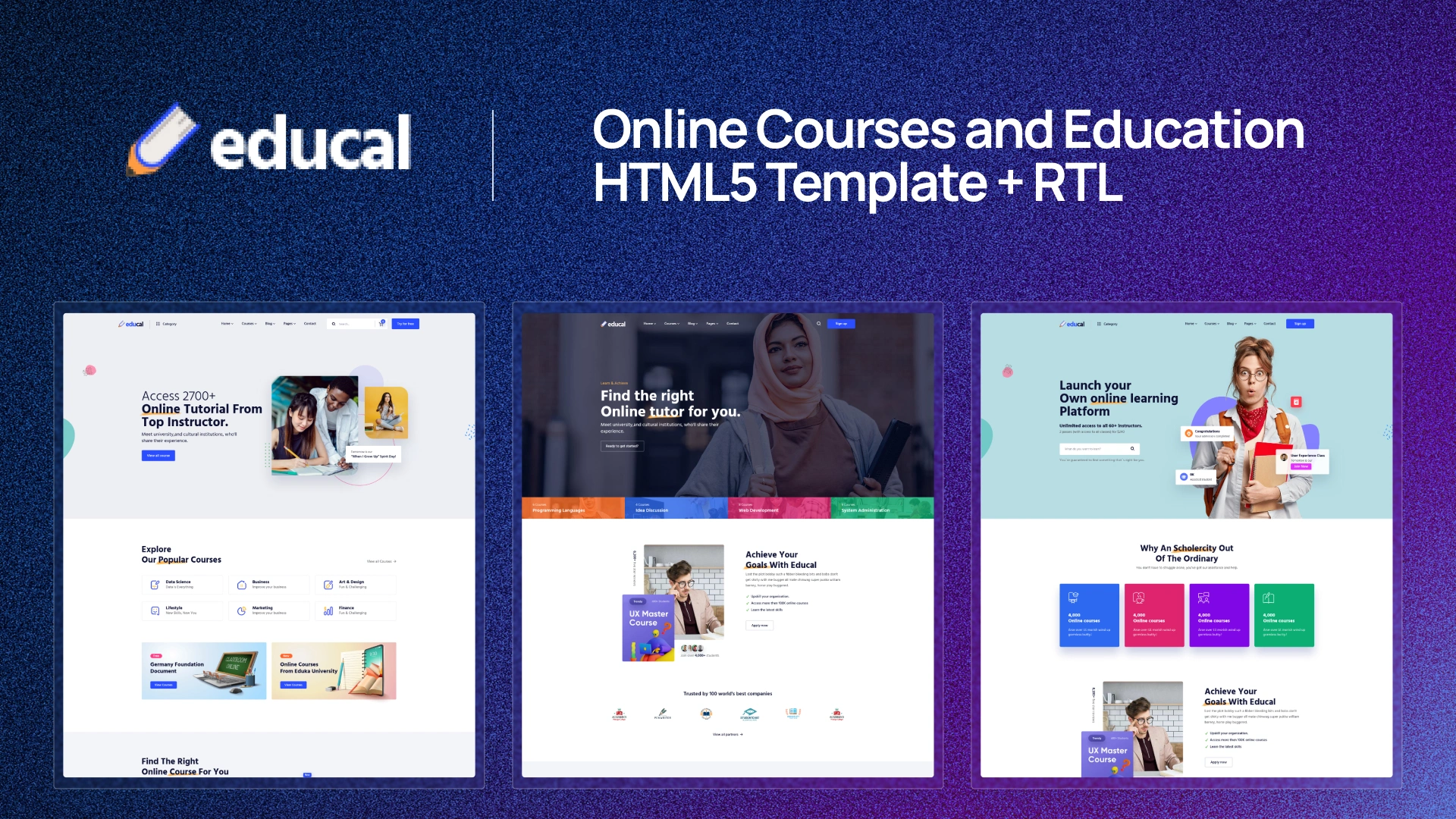 Educal HTML - Educal – Online Courses and Education HTML5 Template + RTL