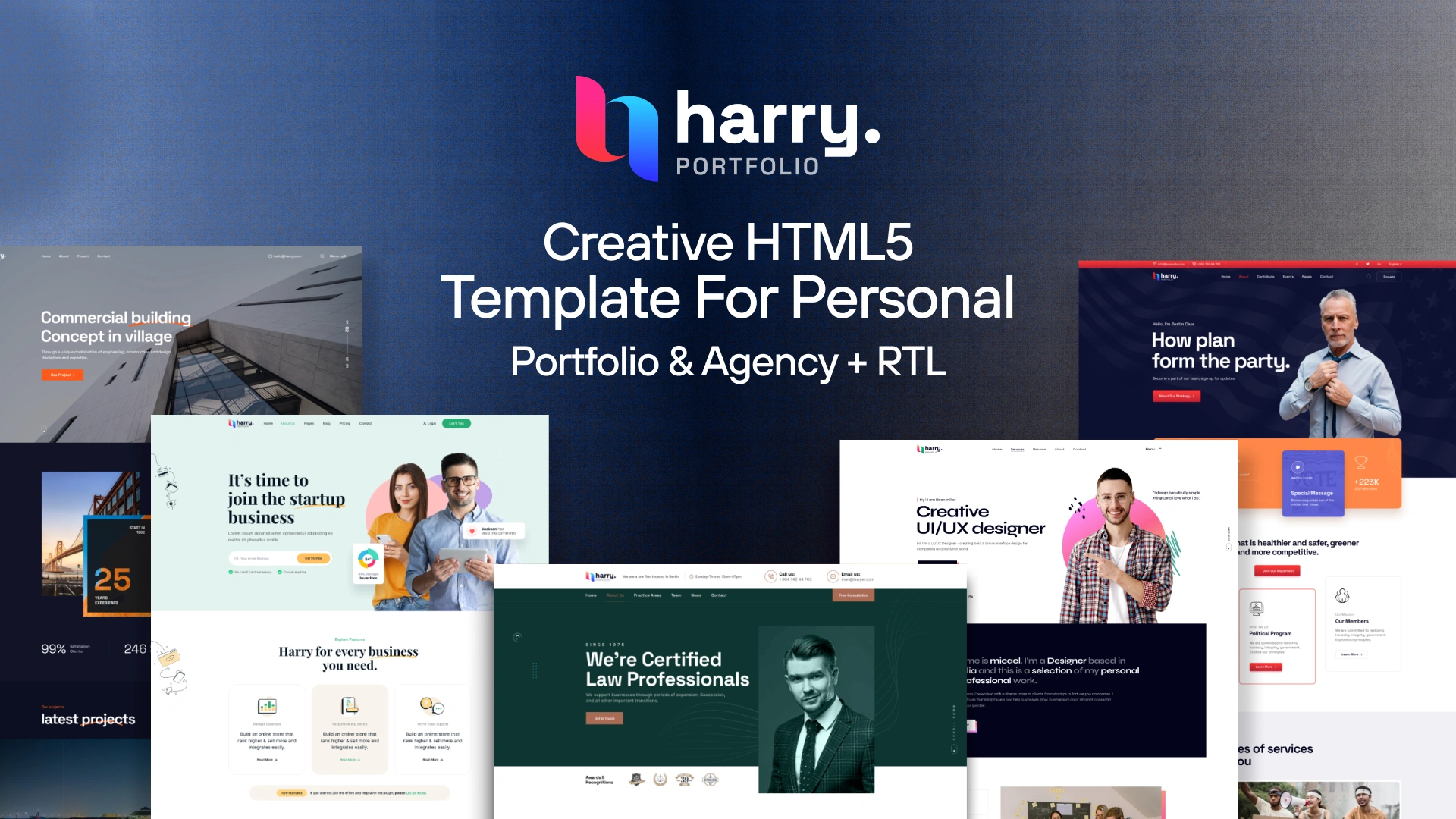 Harry HTML - Harry - Creative HTML5 Template For Personal Portfolio & Agency + RTL