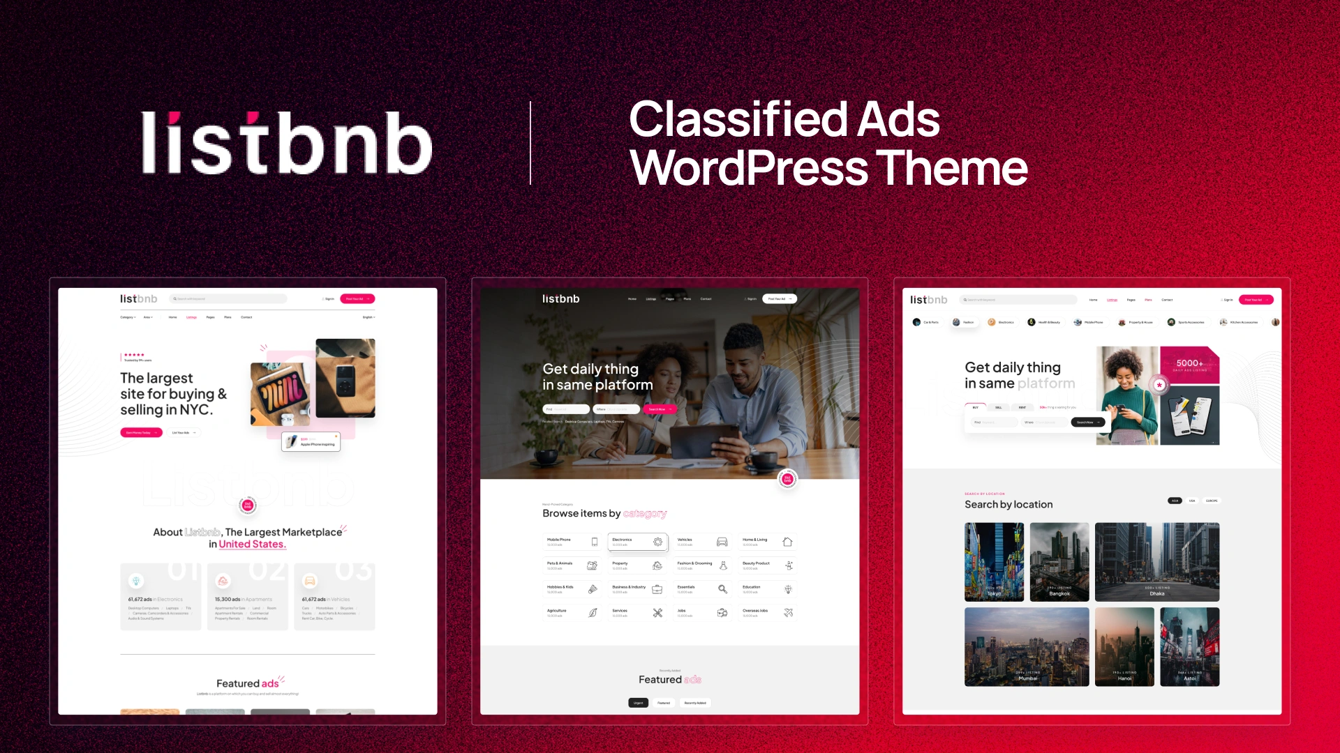 Listbnb - Classified Ads WordPress Theme