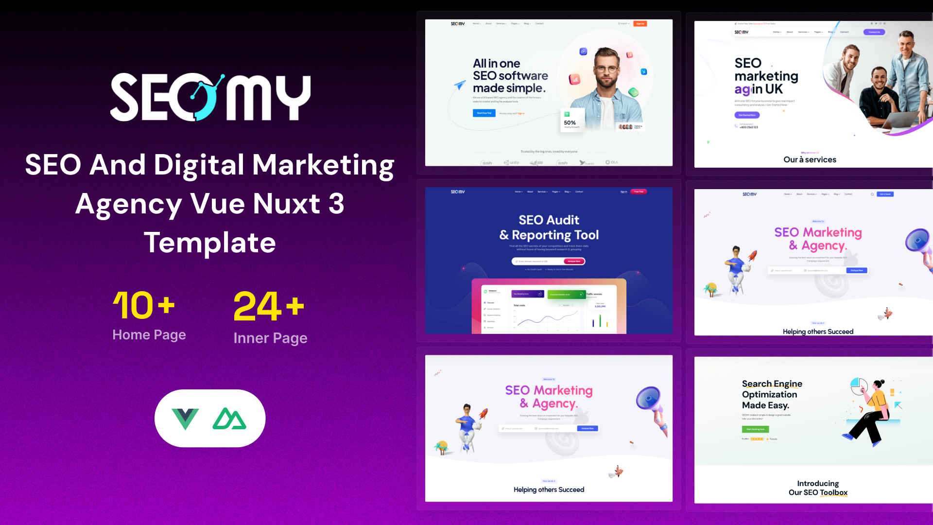 Seomy Vue Nuxt 3 - SEOMY - Digital Marketing & SEO Agency Vue Nuxt 3 Template