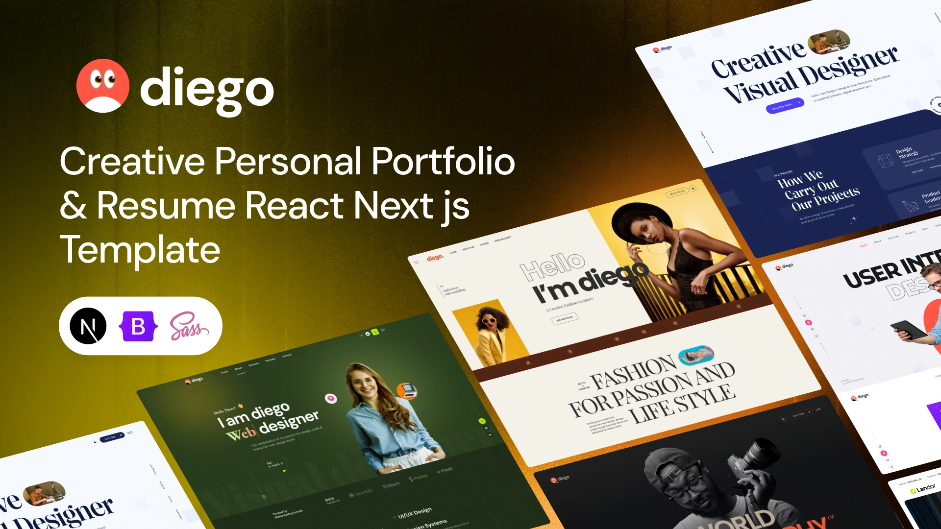 diego React Next js - Diego - Creative Personal Portfolio & Resume React Next js Template